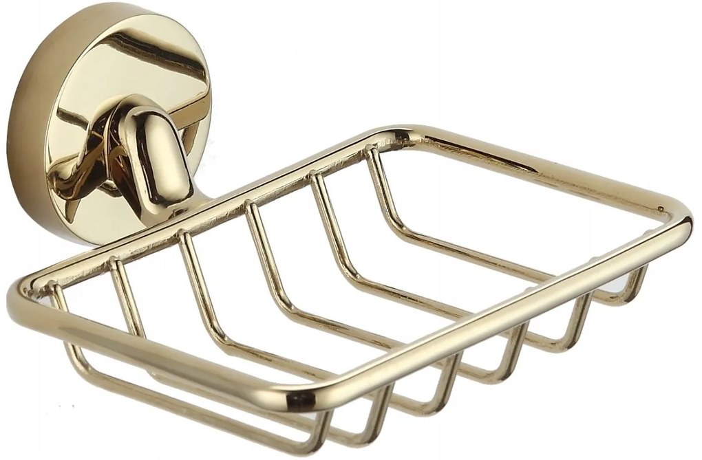 Závesný obdĺžnikový držiak mydla MEXEN REMO - kov - zlatý, 7050751-50