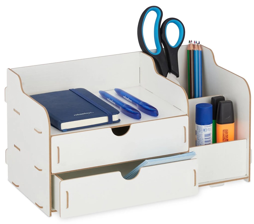 Organizér na stôl s úložnými priehradkami RD42745, biela