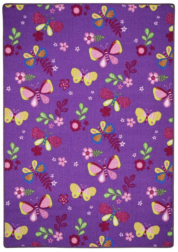 Vopi koberce Detský kusový koberec Motýlik 5291 fialový - 80x120 cm