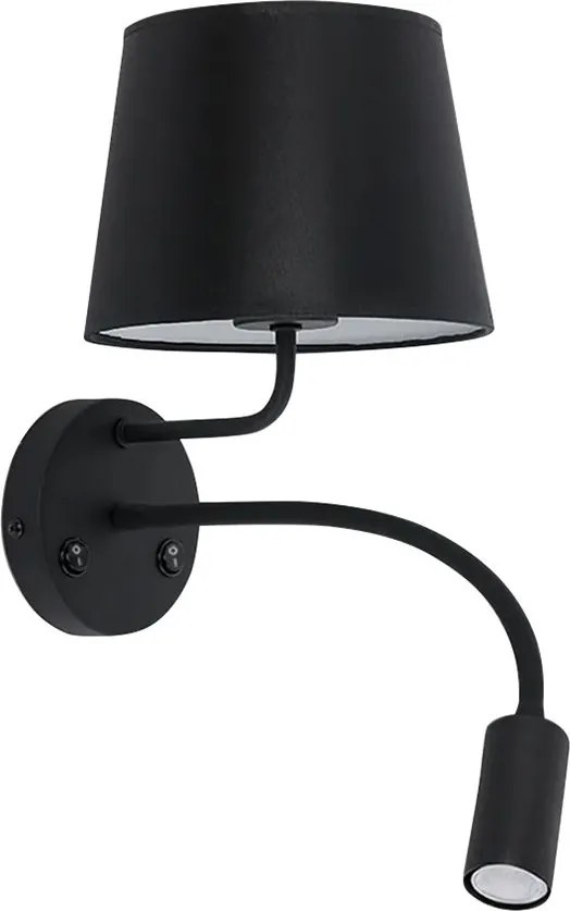 Toolight Toolight, nástenné svietidlo LED 3W+1xE27 APP1610-2W, čierna, OSW-01593