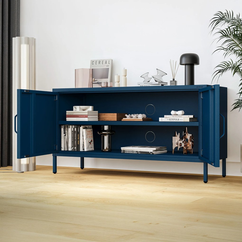 TV stolík na nožičkách ROSA, 1150 x 595 x 400 mm, Modern: tmavomodrá farba