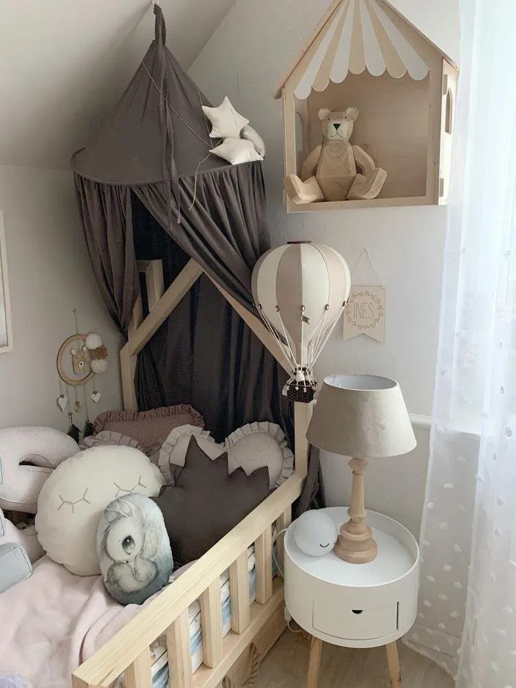 Dekoračný lietajúci balón béžová – dekorácia do detskej izby S-28cm x 16cm