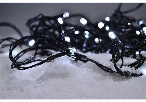 Solight Svetelná vonkajšia reťaz na batérie 50 LED s časovačom 5 m, teplá biela