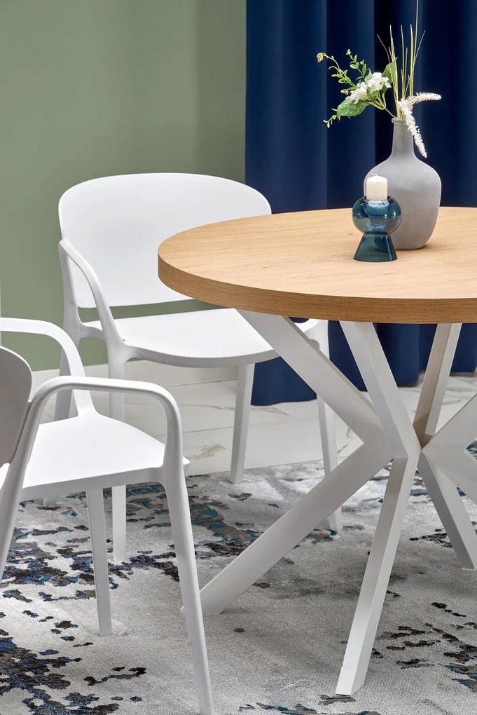 Jedálenský rozkladací stôl PERONI 100/250 cm dub craft zlatý/biely