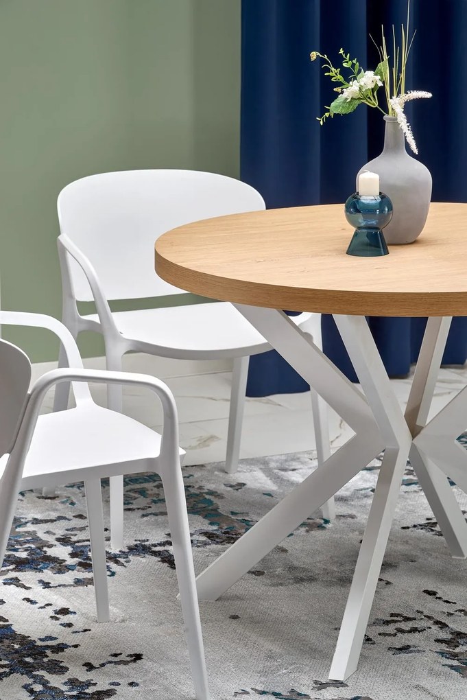 Jídelní rozkládací stůl PERONI 100/250 cm dub craft zlatý/bílý