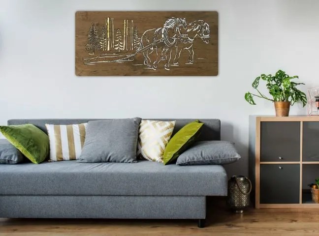 Led obraz s koňmi