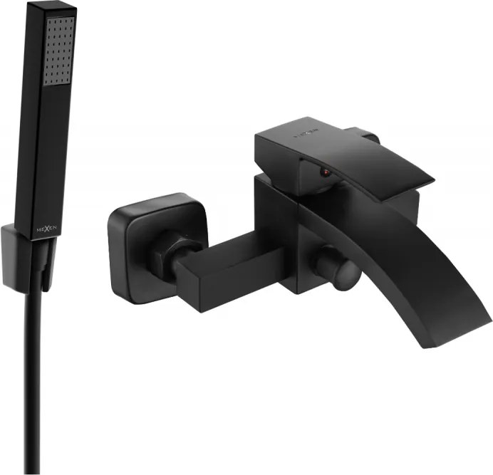 Mexen Libra R77 vaňová batéria so sprchovou súpravou, čierna - 74513R77-70