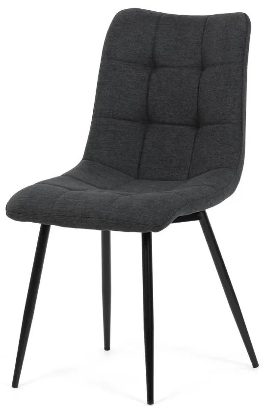 Židle jídelní DCL-193 GREY2, šedá látka, černé kovové nohy