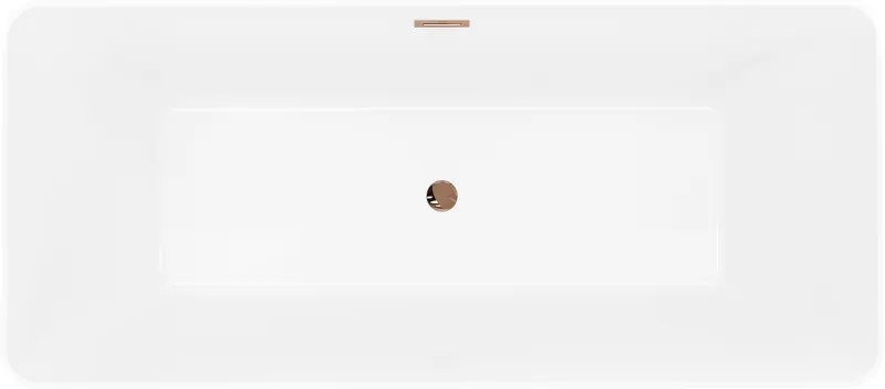 Mexen Velo Slim, voľne stojaca vaňa 170 × 75 cm, biela lesklá, ružové zlato prepad, 52811707500-60