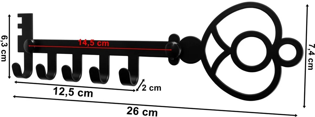 Vešiak KLAVIS 26 cm čierny