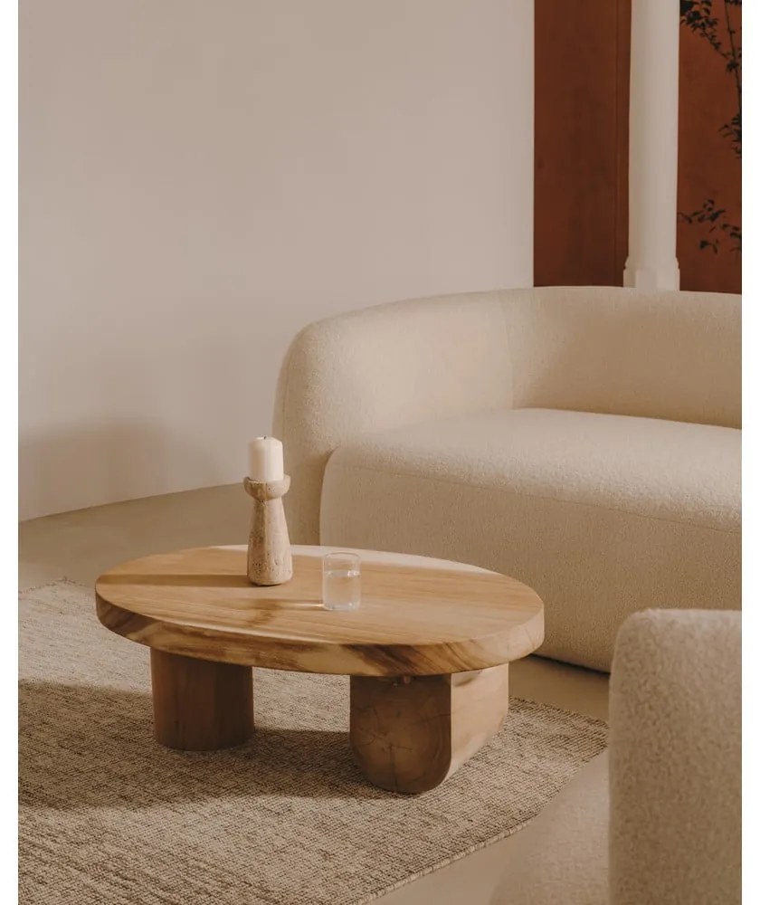 Konferenčný stolík z masívu munggur v prírodnej farbe 60x90 cm Mosi – Kave Home