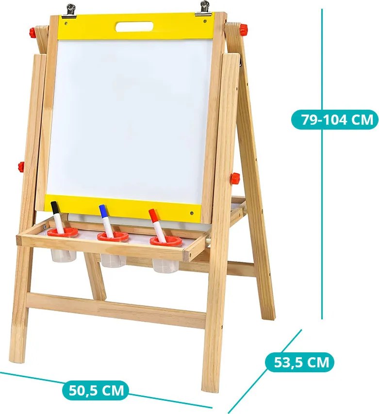 3-v-1 Drevená Kresliaca Doska pre Deti