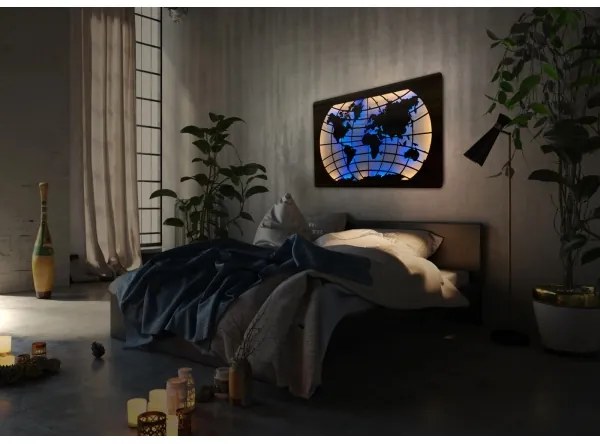 Li-Go 4709/DUB2 - LED RGBW nástenná dekorácia LED/24W/230V 125x74 cm dubová + diaľkový ovládač