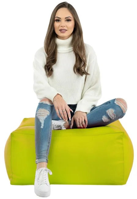 Taburetka limetková kocka ekokoža