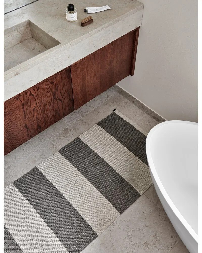 Antracitovo-krémový vnútorný a vonkajší behúň 70x150 cm Bob Charcoal Linen – Pappelina