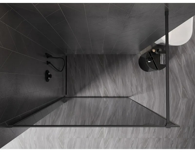 Mexen, Mexen Kioto-XF sprchová stena s rámom 80 x 202 cm, grafit 10 mm, pištoľový kov - 800-080-104-95-40-X