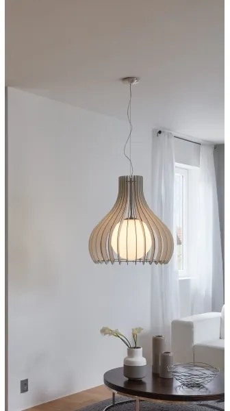Eglo 96211 - Závesný luster TINDORI na lanku 1xE27/60W/230V pr. 50 cm biela