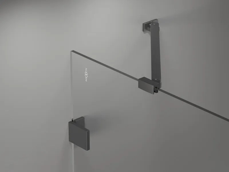 Mexen Lunar, pravé otočné sprchové dvere 150 cm, 8mm číre sklo, grafitový profil, 834S-150-050-95-00-P