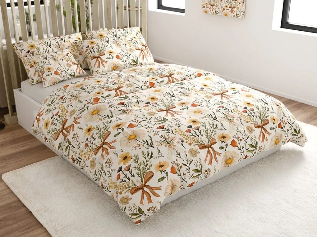 Krepové obliečky FLORAL RIBBON POLY farebné Rozmer obliečky: 70 x 90 cm | 140 x 200 cm