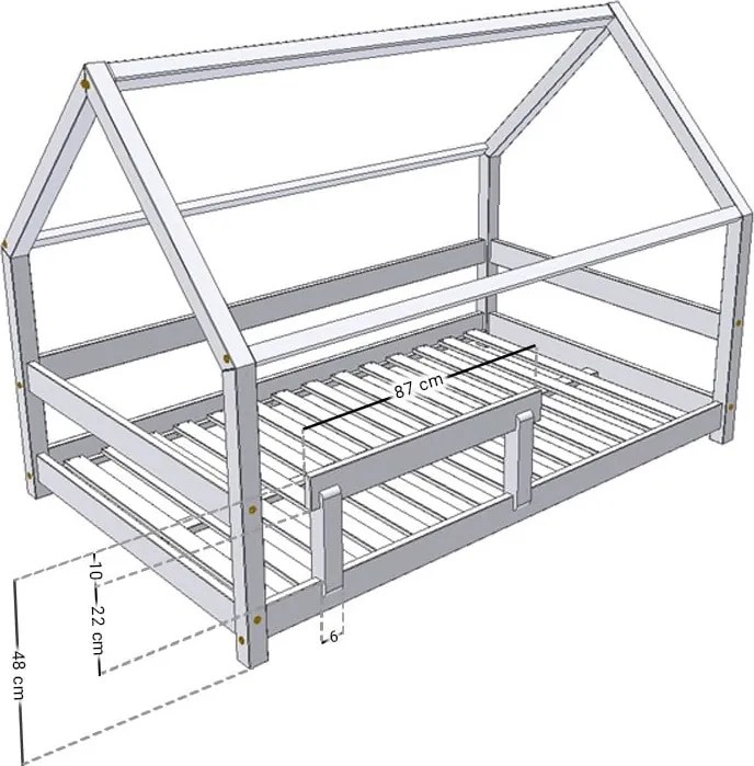 Biela drevená detská posteľ Benlemi Lucky, 80 x 160 cm