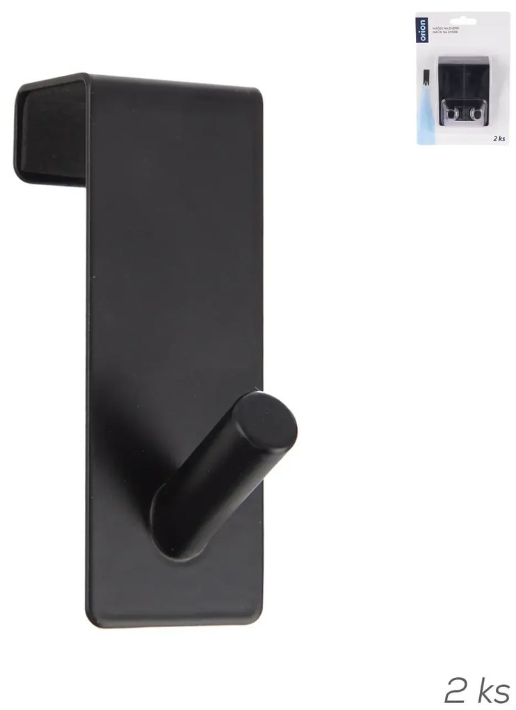 Orion Kovové háčiky na dvere - na utierky, oblečenie RADKA, čierne 2ks