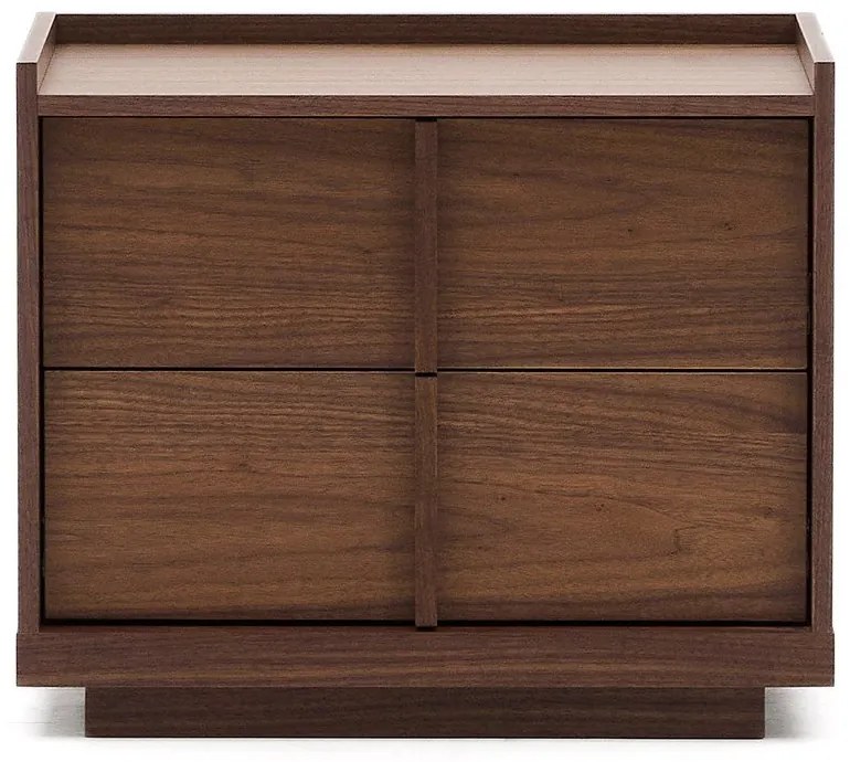 Tmavohnedý nočný stolík v dekore orecha Onix – Kave Home