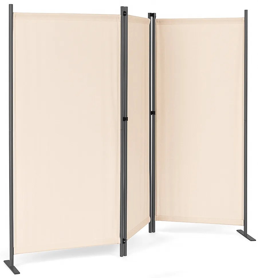 MultiGarden Skladací 3-panelový paraván, zástena 167x164 cm - béžový MultiGarden