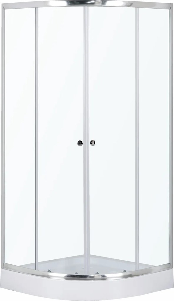 Novoterm Štvrťkruhový sprchovací kút NV-Leo 80x80 chróm/transparent + vanička