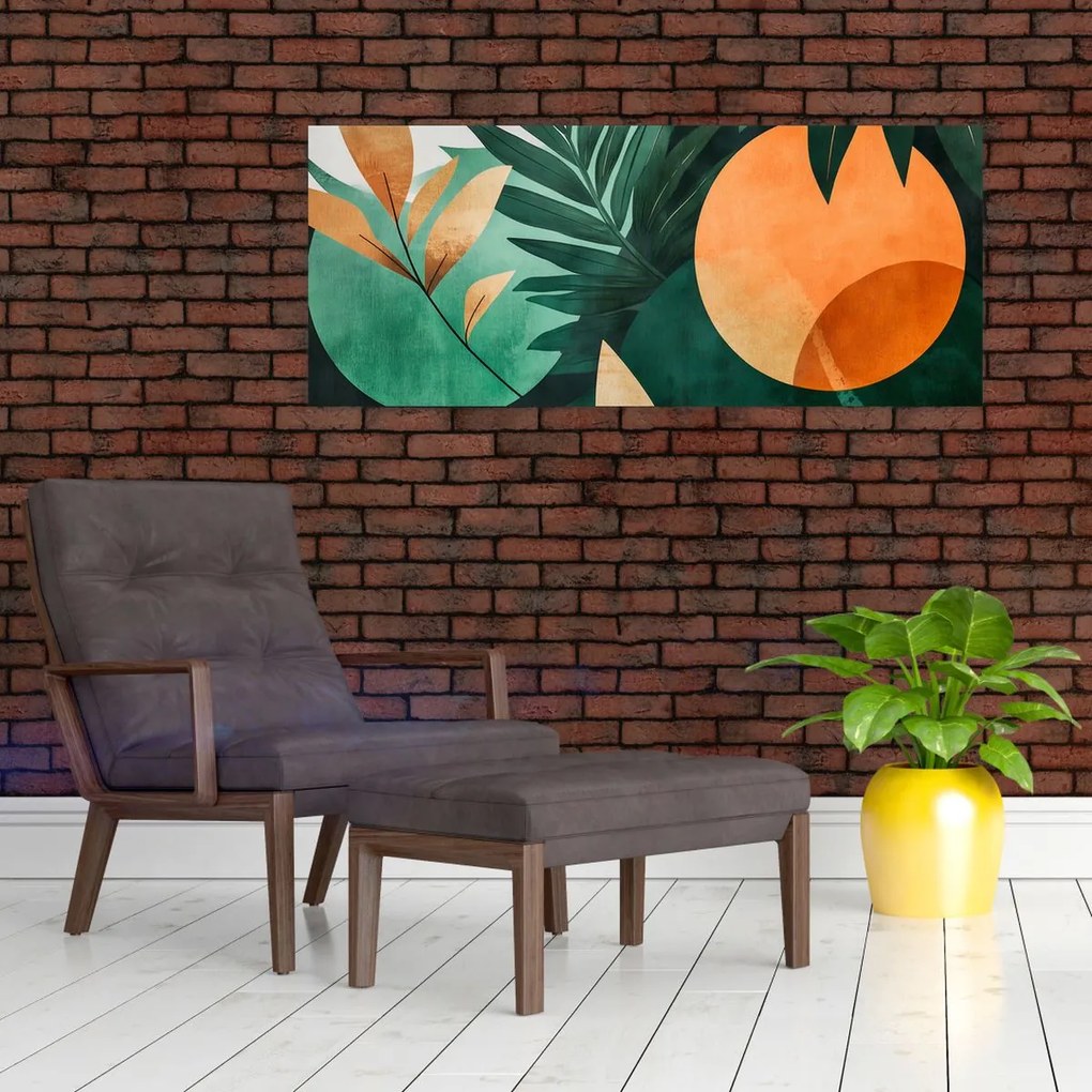 Obraz - Geometrické prírodné motívy (120x50 cm)