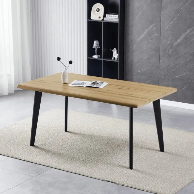 Jedálenský stôl HT-F4416 OAK divoký dub / čierny