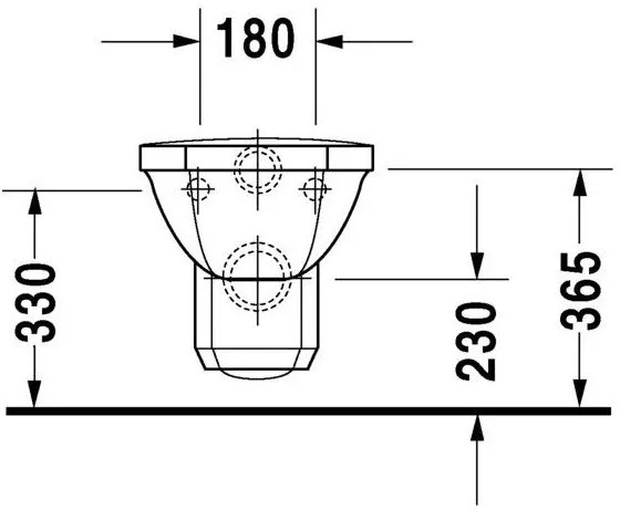 DURAVIT 1930 závesné WC s hlbokým splachovaním, 355 mm x 580 mm, s povrchom WonderGliss, 01820900001