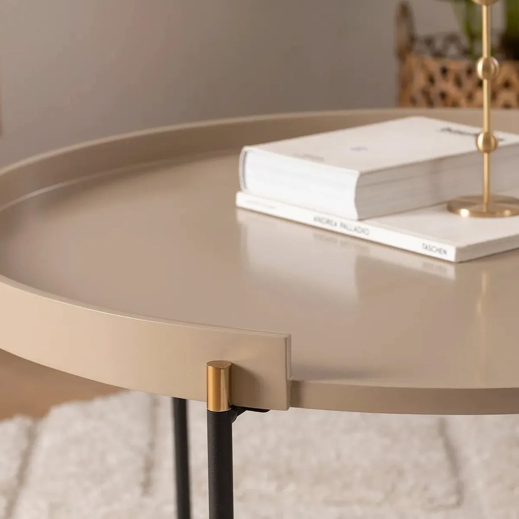 Odkladací stolík Mandy Beige, 2 ks