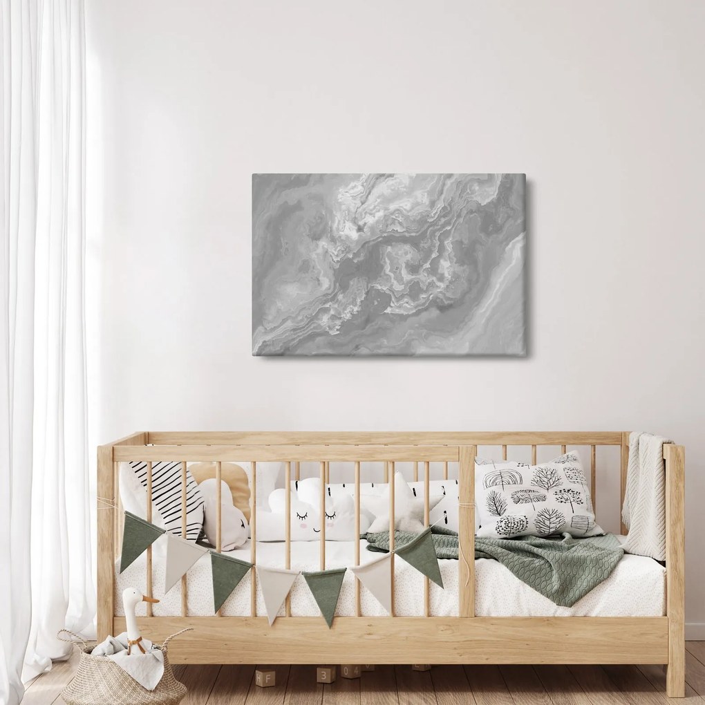 Obraz - Mramor v čiernobielej (90x60 cm)