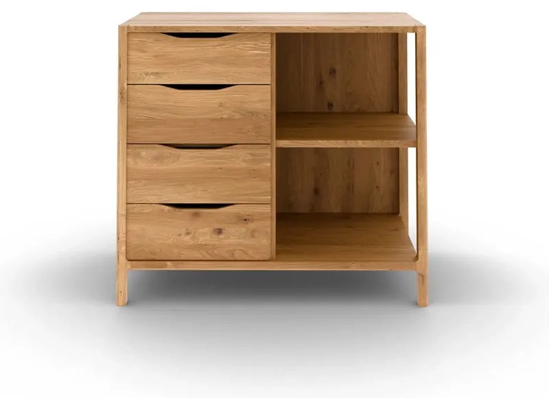 Nízka komoda z dubového dreva v prírodnej farbe 95x80 cm Twig – The Beds