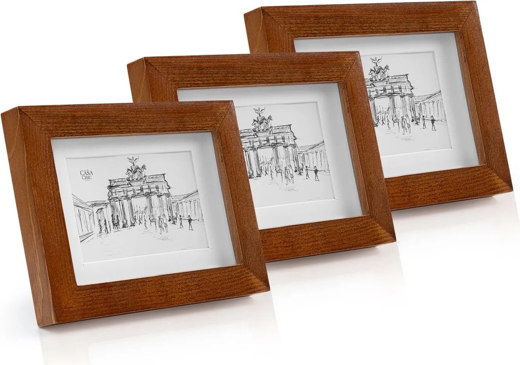 Casa Chic Kenton, rámy na obrázky, sada 3 rámov, obdĺžnikové, 14 x 9 cm, pasparta, sklo