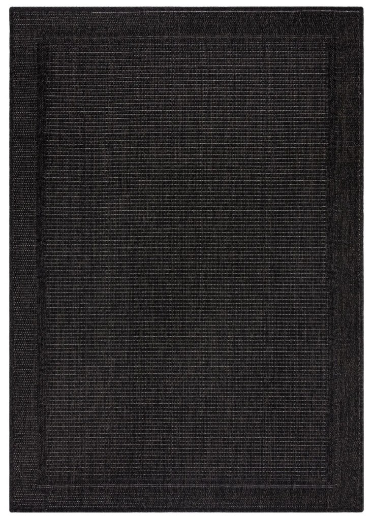 Flair Rugs, Kusový koberec Aruba Alfresco Weave Charcoal – na von aj na doma, 133x170, čierna, chodba / predsieň