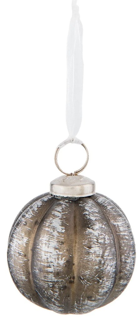 Hnedá vianočné gule s bielou patinou - Ø 7 * 7 cm