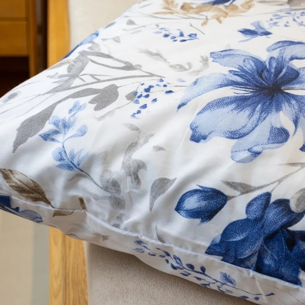 Polášek Bavlnené obliečky MODRÉ KVETY - 70 x 90 cm