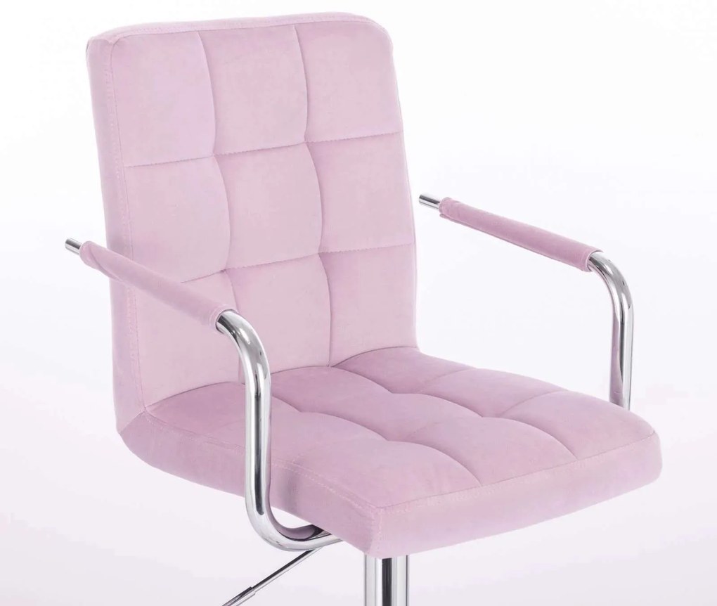 LuxuryForm DESIGN Stolička VERONA VELUR na striebornom kríži - levanduľa