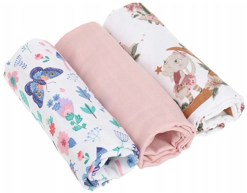 BabiM Mušelínové látkové plienky Premium Animals 60x75 3v1 Farba: sivá