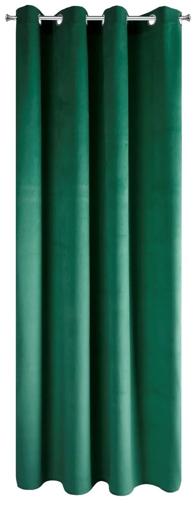 EUROFIRANY ZATEMŇOVACÍ ZÁVES NA KRÚŽKOCH MELANIE 140X250 CM TMAVOZELENÁ