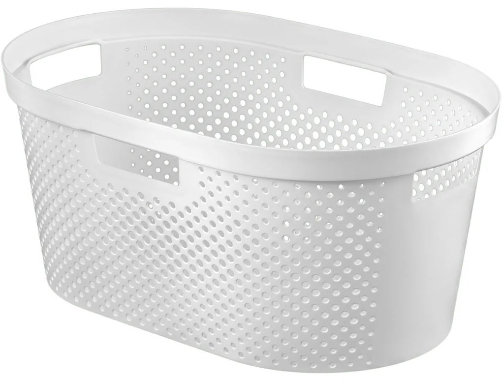 Curver Kôš na čistú bielizeň INFINITY 39L biely bodkami