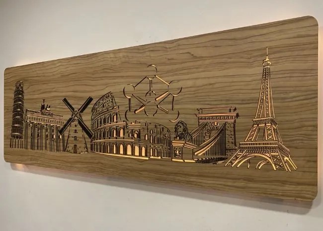 Podsvietený obraz na stenu Európske pamiatky