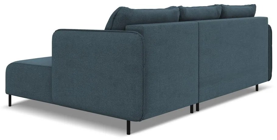 Modrá rozkladacia/s úložným priestorom rohová pohovka (pravý roh) Luana – Makamii