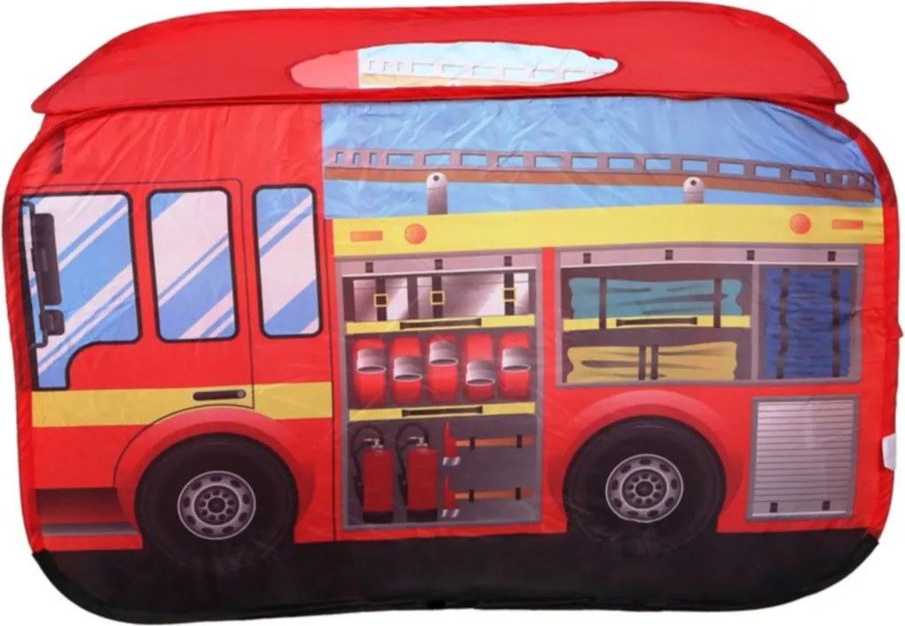 IPLAY Detský samoskladací stan požiarnické auto IPLAY, pre deti 3+, 110×70×70 cm