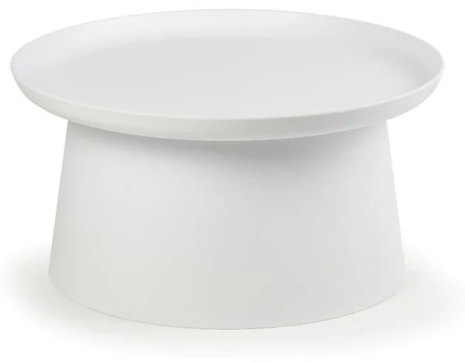 Plastový kávový stolík FUNGO, priemer 700 mm, biely