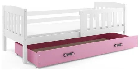 Detská posteľ KUBUS s úložným priestorom 80x160 cm - biela Ružová