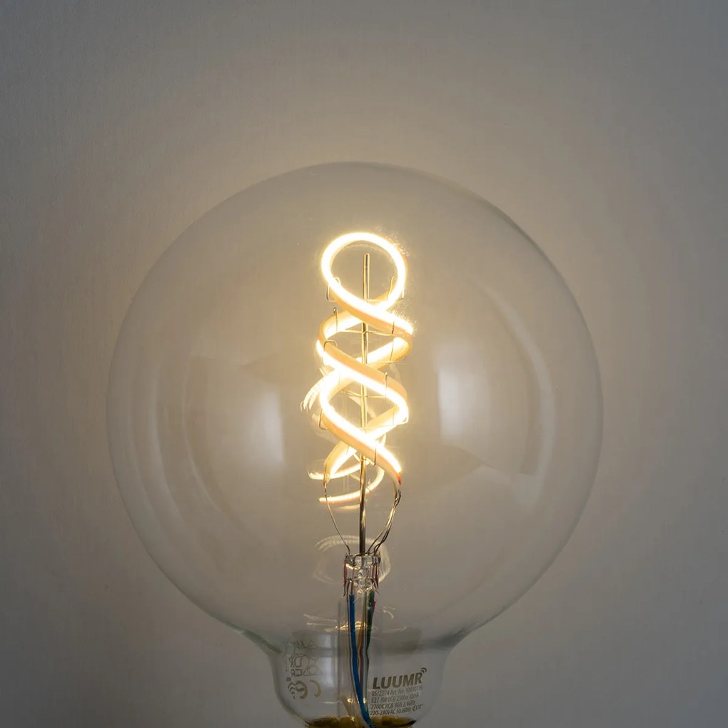 Sada 5 ks Inteligentné stmievateľné LED žiarovky E27 G125 RGBW 4W 250lm 2700K