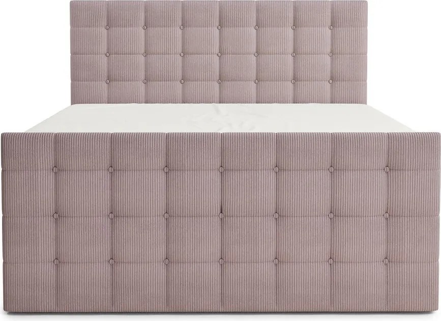 Fialová boxspring posteľ s úložným priestorom 200x200 cm Tasca – Maison de Rêve