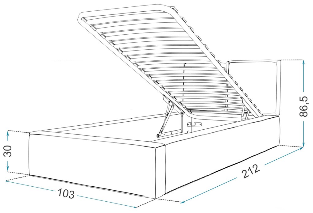 Čalúnená posteľ s úložným priestorom Izabela 90x200 - ružová